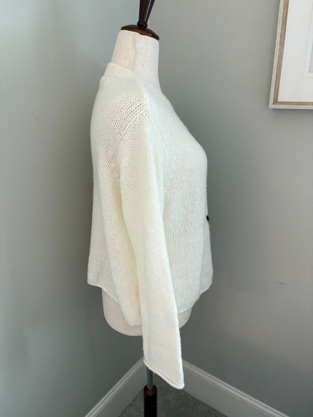 Wooden Ships Hot Cup of Joe Ivory Mohair Sweater Chunky Cozy S/M $148 MSRP - Picture 4 of 9
